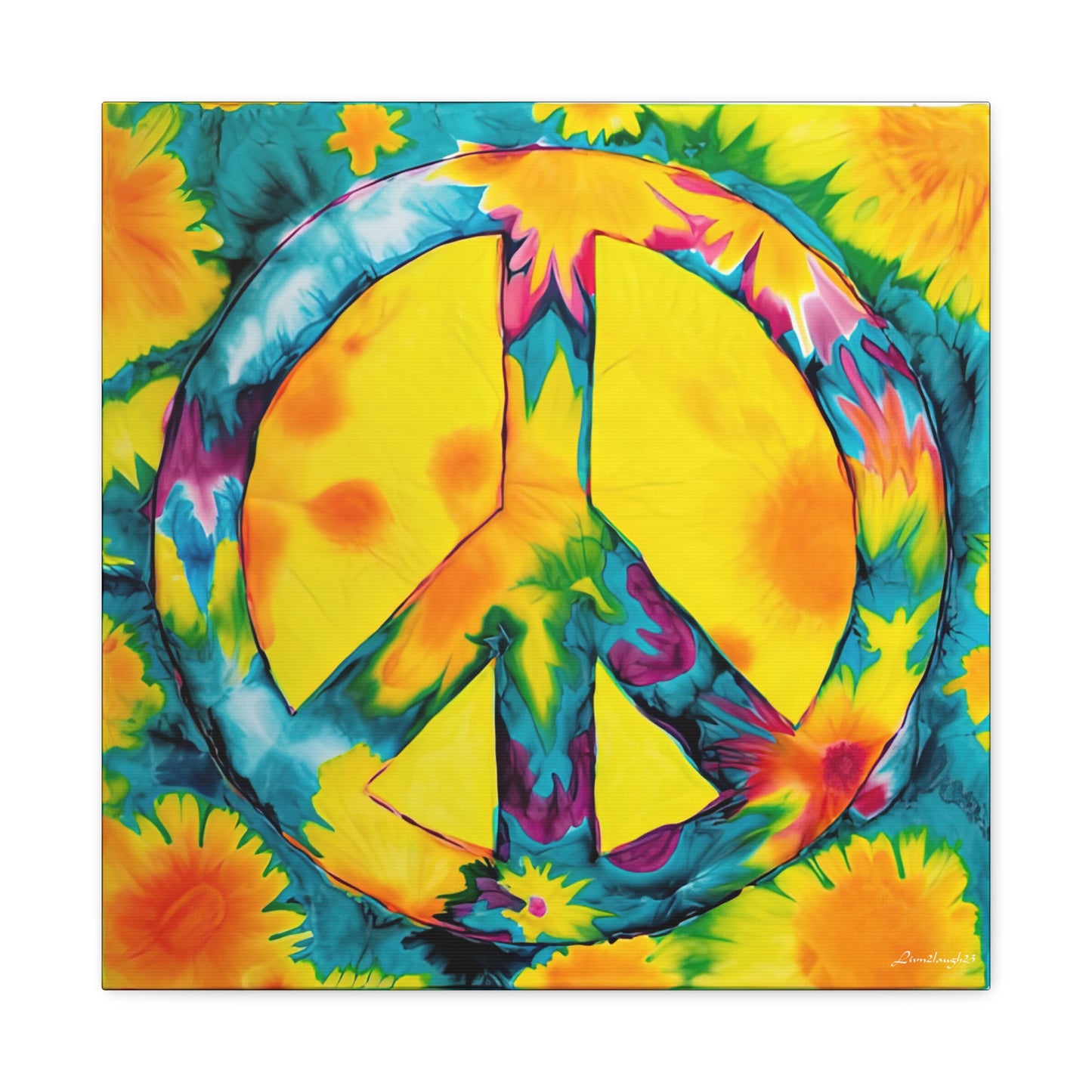 Coolio Tie Dye Hippie Peace Sign 10 Canvas Gallery Wraps