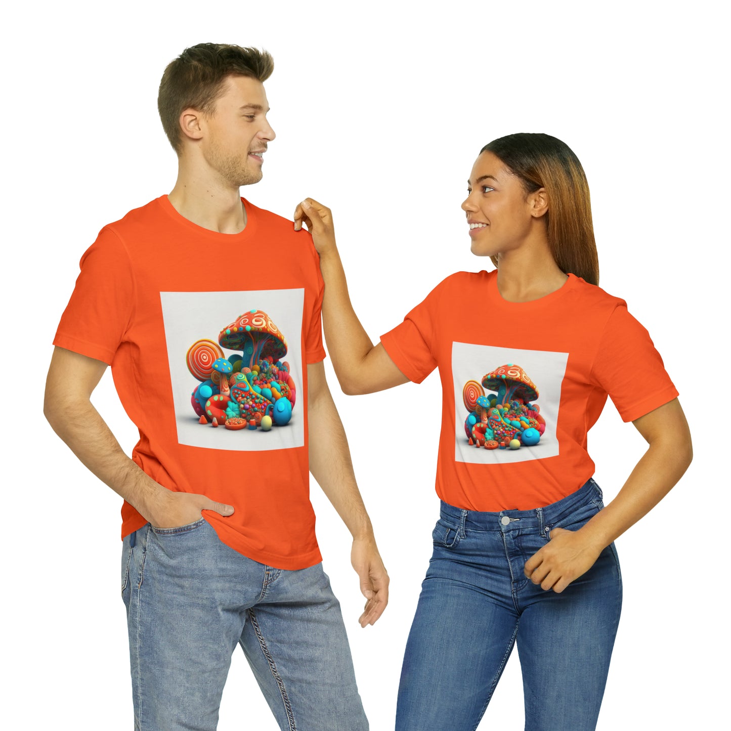 Hippie Mushroom Color Candy Style Design Style 1Unisex Jersey Short Sleeve Tee