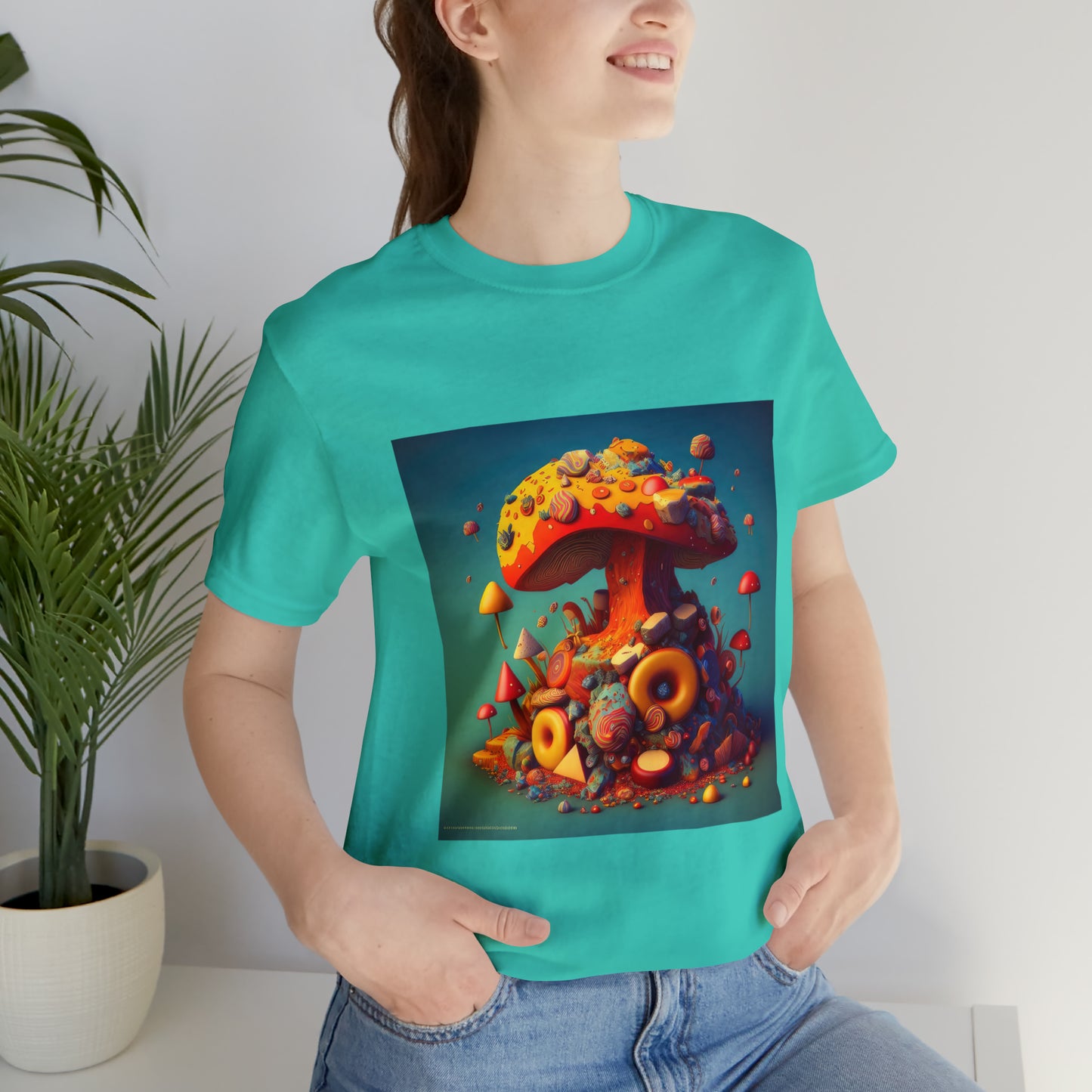 Hippie Mushroom Color Candy Style Design Style 2 Unisex Jersey Short Sleeve Tee