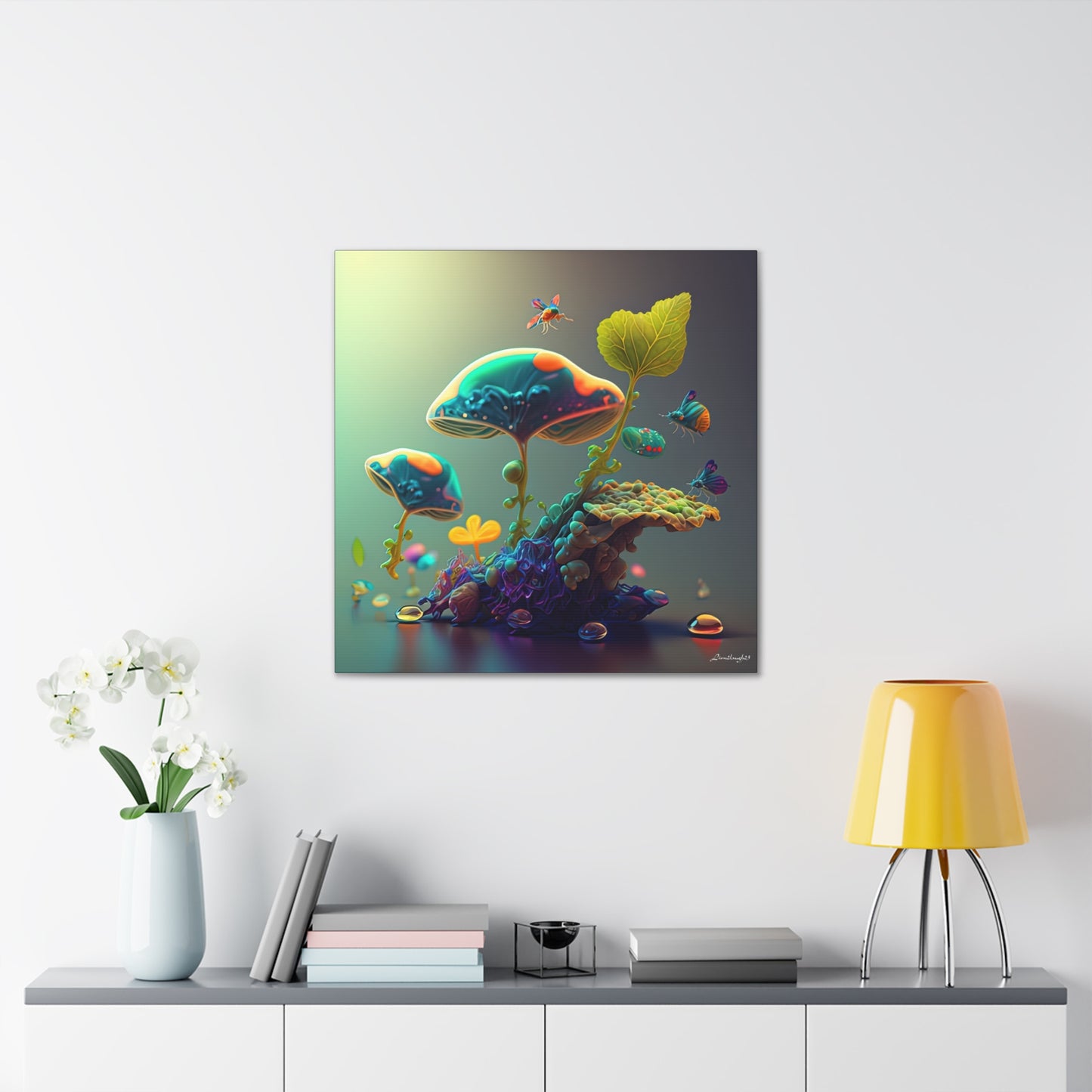 Beautiful Mushroom Luminating Colorful Bliss 6 Canvas Gallery Wraps