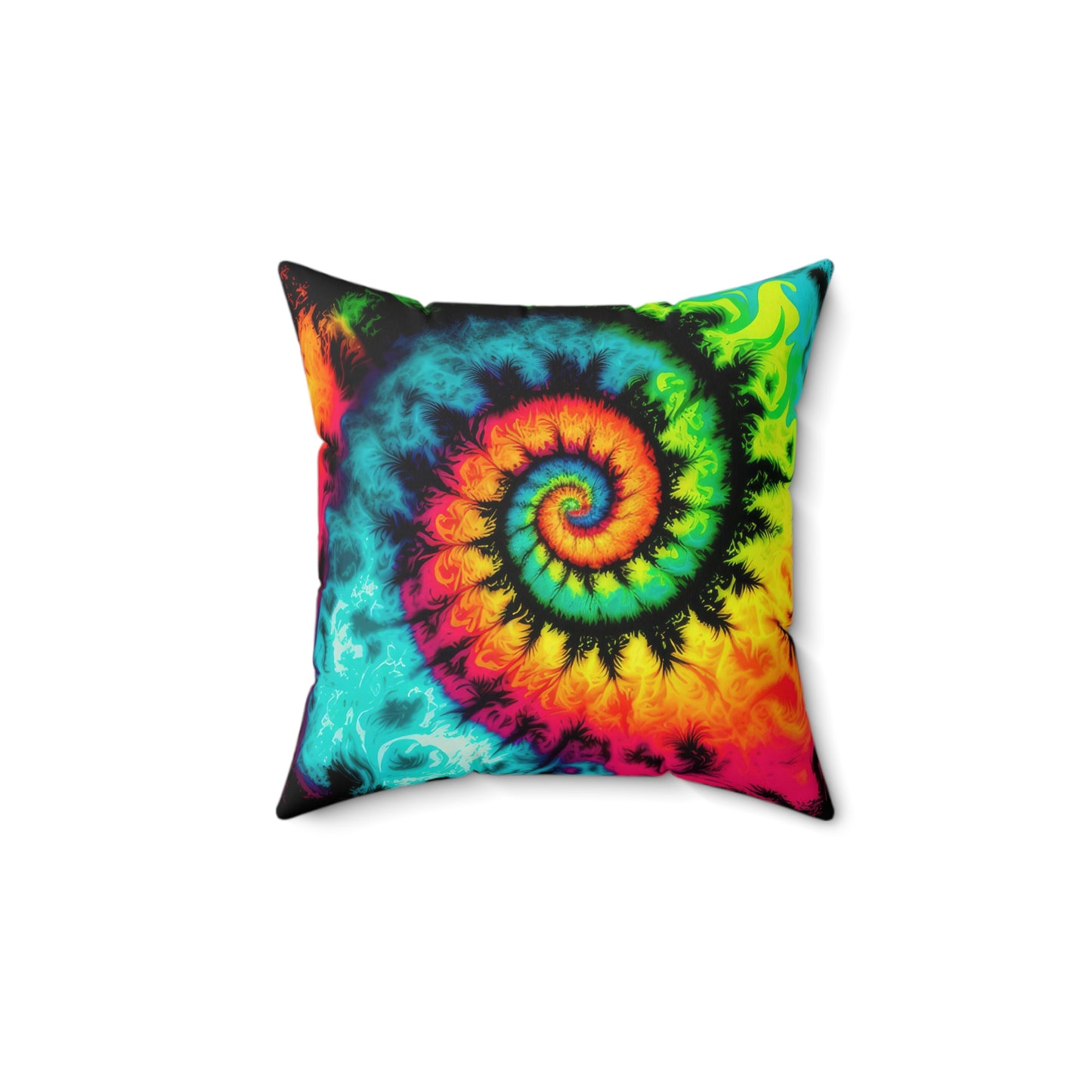 Bold And Beautiful Tie Dye Style Three Spun Polyester Square Pillow