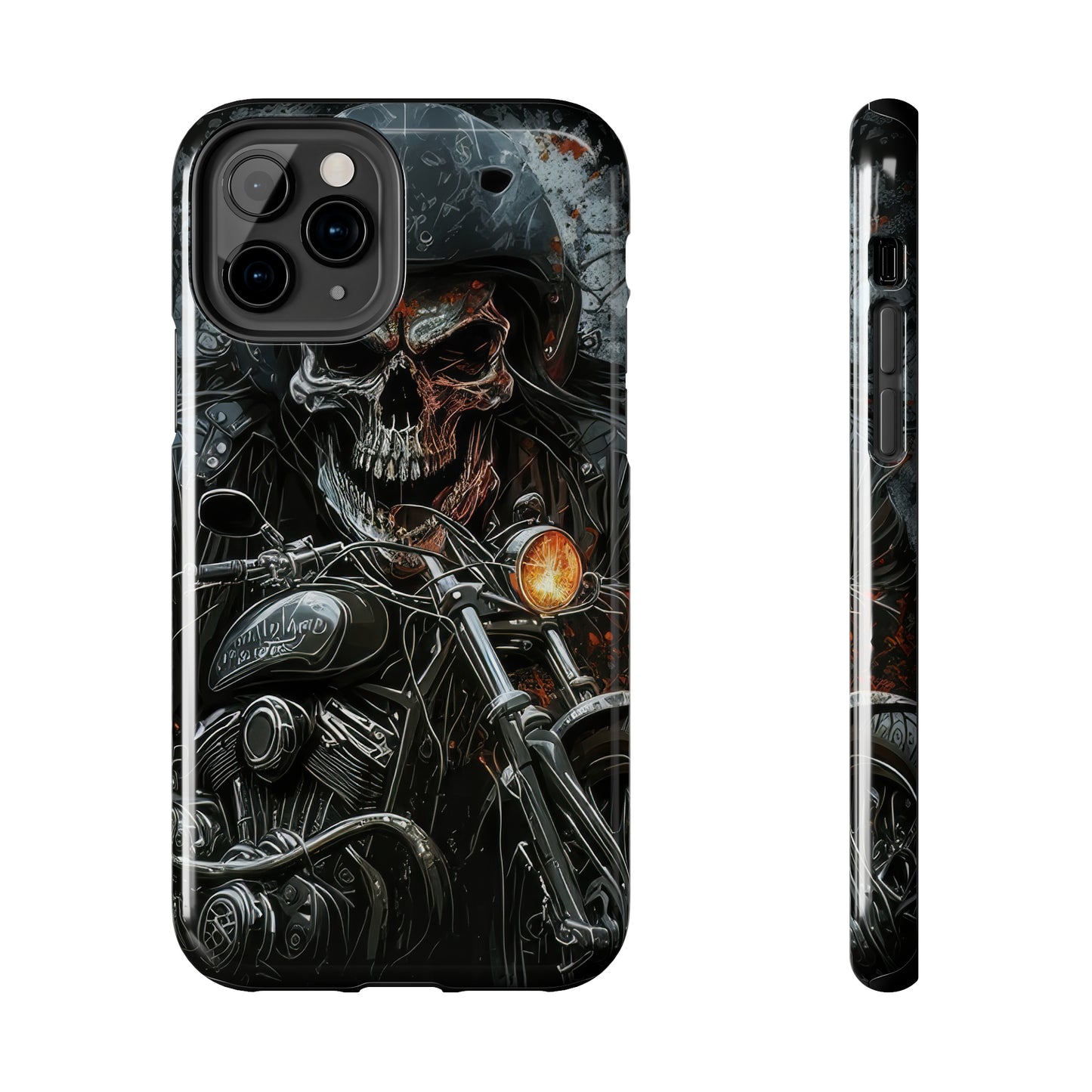 Skull Motorcycle Rider, Ready to Tear Up Road On Beautiful Bike 6 Tough Phone Cases