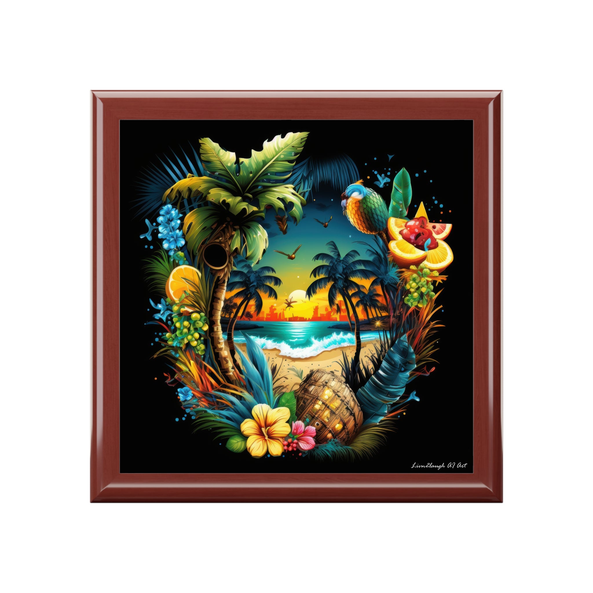 Island Rhythm at Dusk, Jewelry- Stash- Collection Box