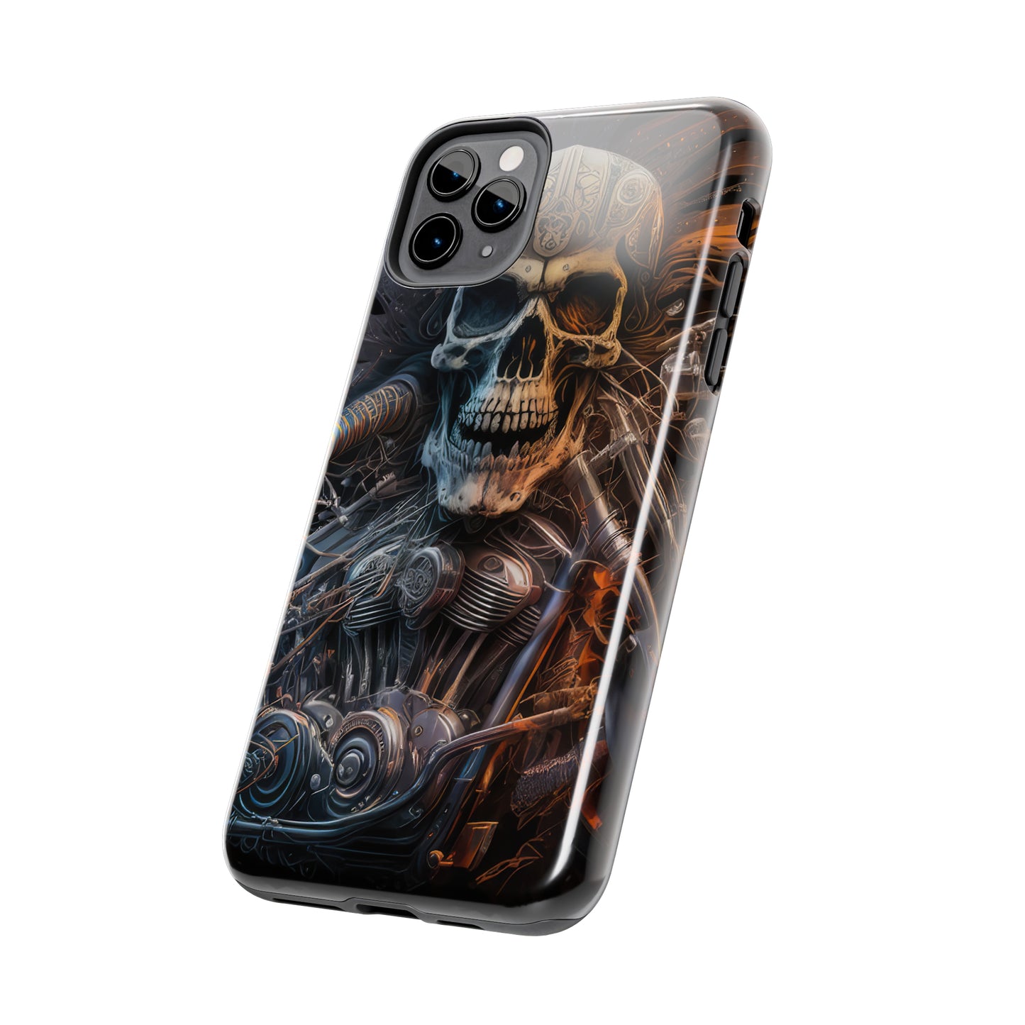 Skull Motorcycle Rider, Ready to Tear Up Road On Beautiful Bike 8 Tough Phone Cases