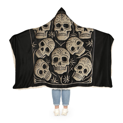 Chrome Silver Skulls 3 Snuggle Blanket