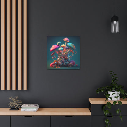 Beautiful Mushroom Luminating Colorful Bliss 11 Canvas Gallery Wraps