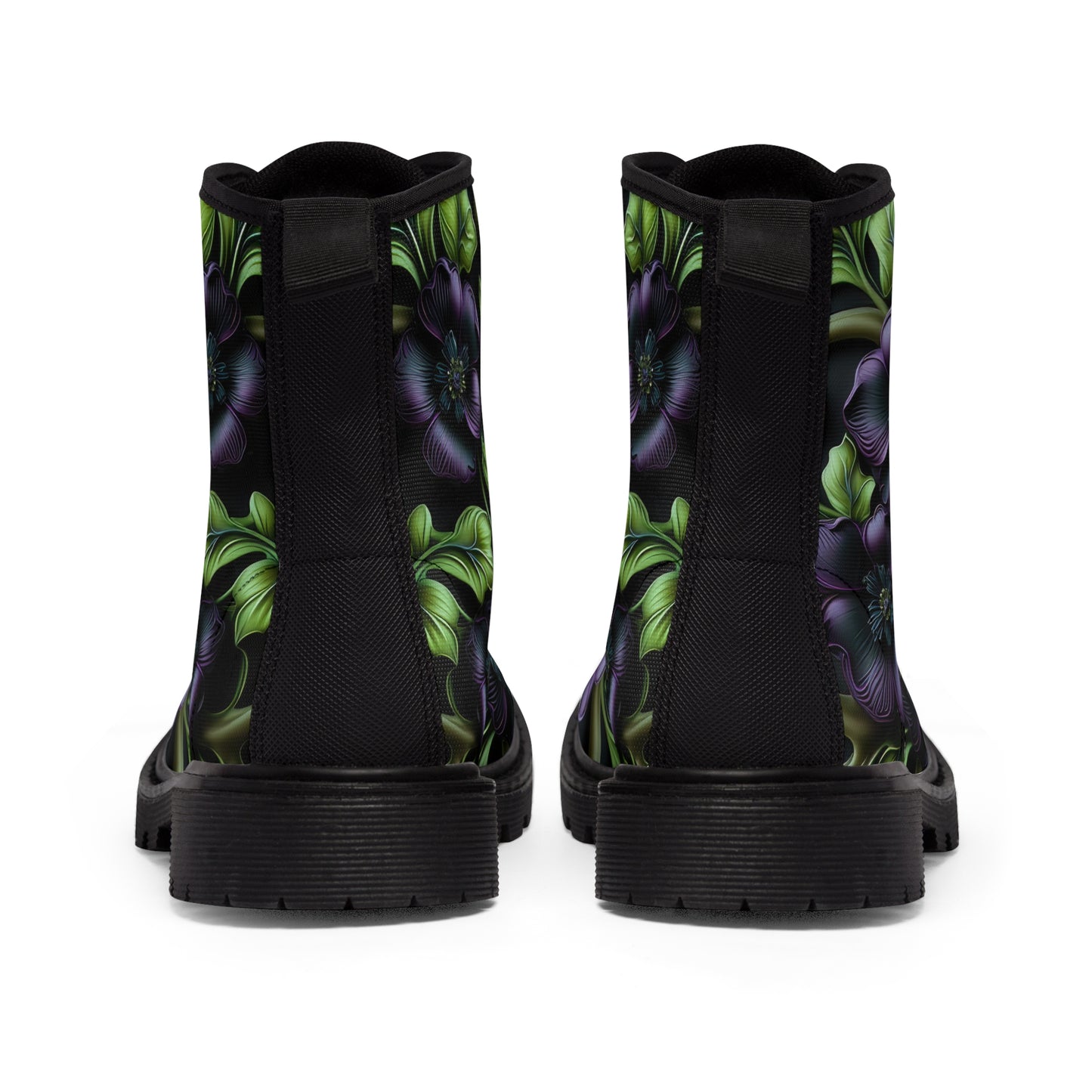 Gothic Bold & Beautiful flower floral Style 4 Men's Canvas Boots