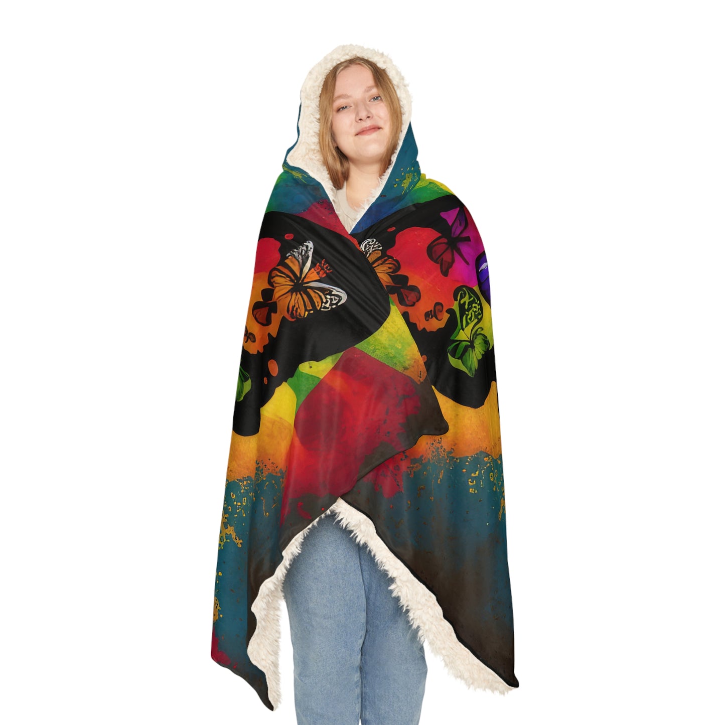 Beautiful Bold Colors Large Rainbow Colors Butterfly Snuggle Blanket