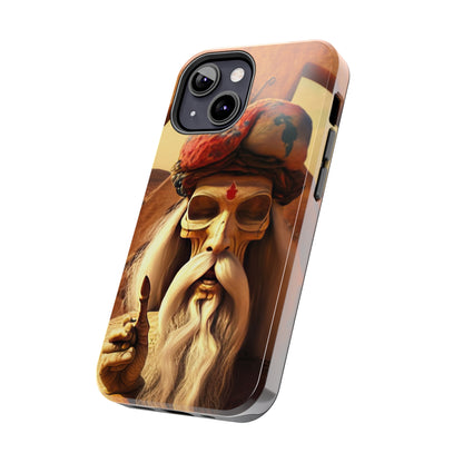 Wise Man In Dessert With Beard And Peace Sign Tough Phone Cases