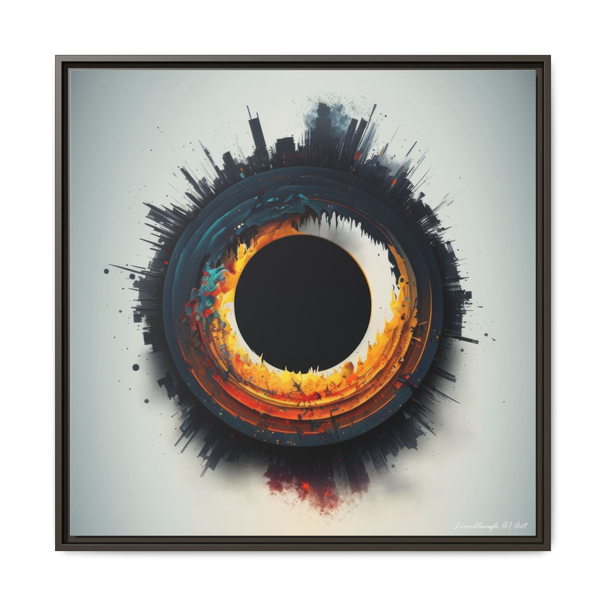 Eclipse of Industry, Art Print — Colorful Modern Wall Canvas