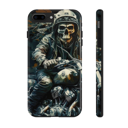 Skull Motorcycle Rider, Ready to Tear Up Road On Beautiful Bike Tough Phone Cases