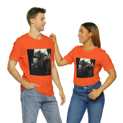 Gasoline Warrior, Large Beefy Warrior Ready For Battle Unisex Jersey Short Sleeve Tee