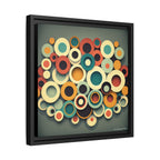 Gathered Circles, Matte Canvas, Framed (Multi-color)