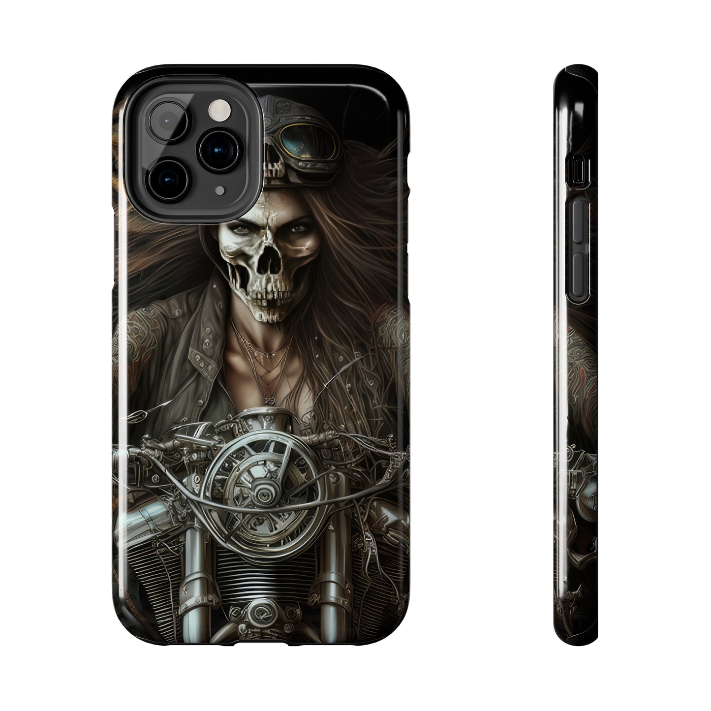 Skull Motorcycle Rider, Ready to Tear Up Road On Beautiful Bike 10 Tough Phone Cases