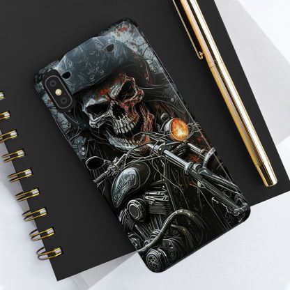 Skull Motorcycle Rider, Ready to Tear Up Road On Beautiful Bike 6 Tough Phone Cases