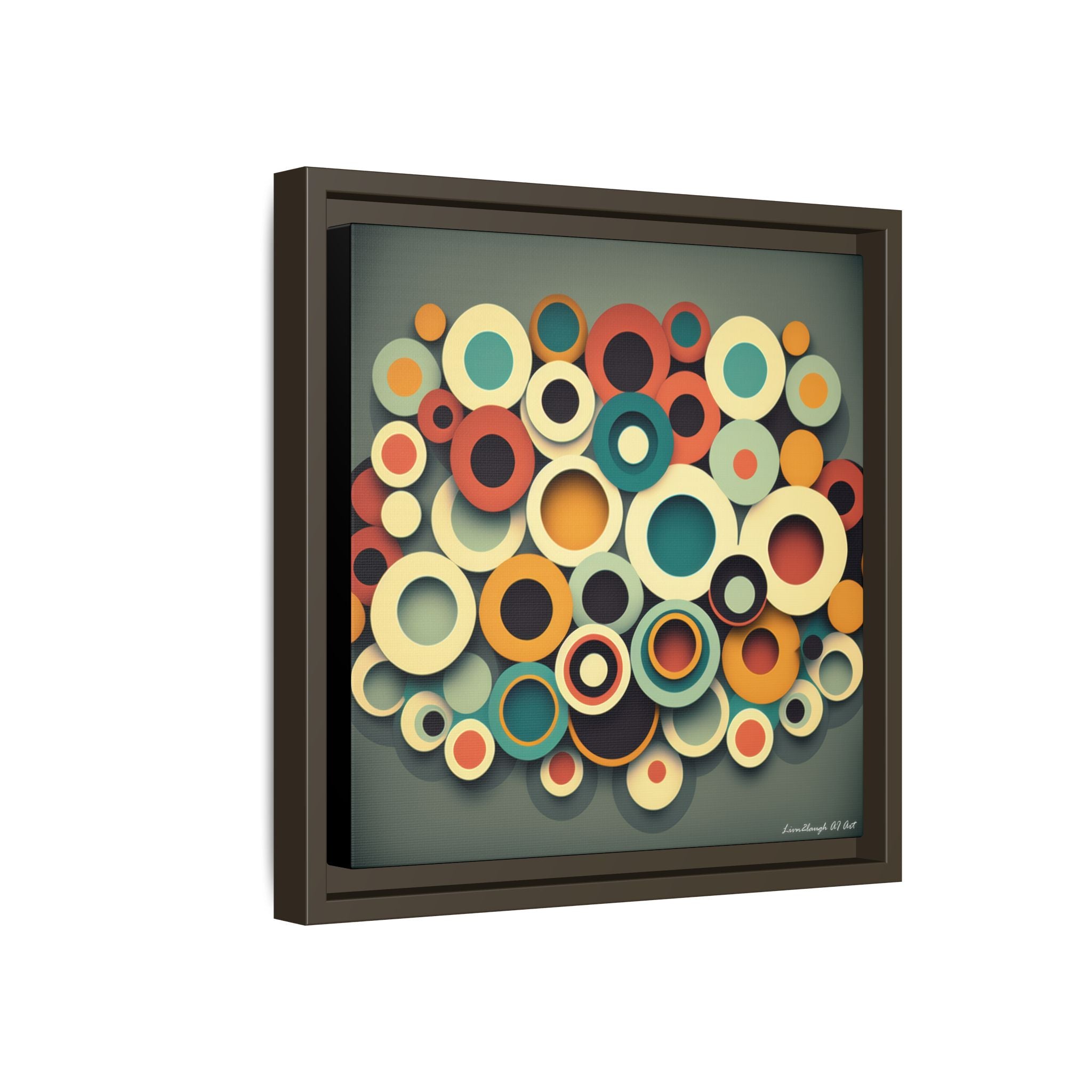 Gathered Circles, Matte Canvas, Framed (Multi-color)