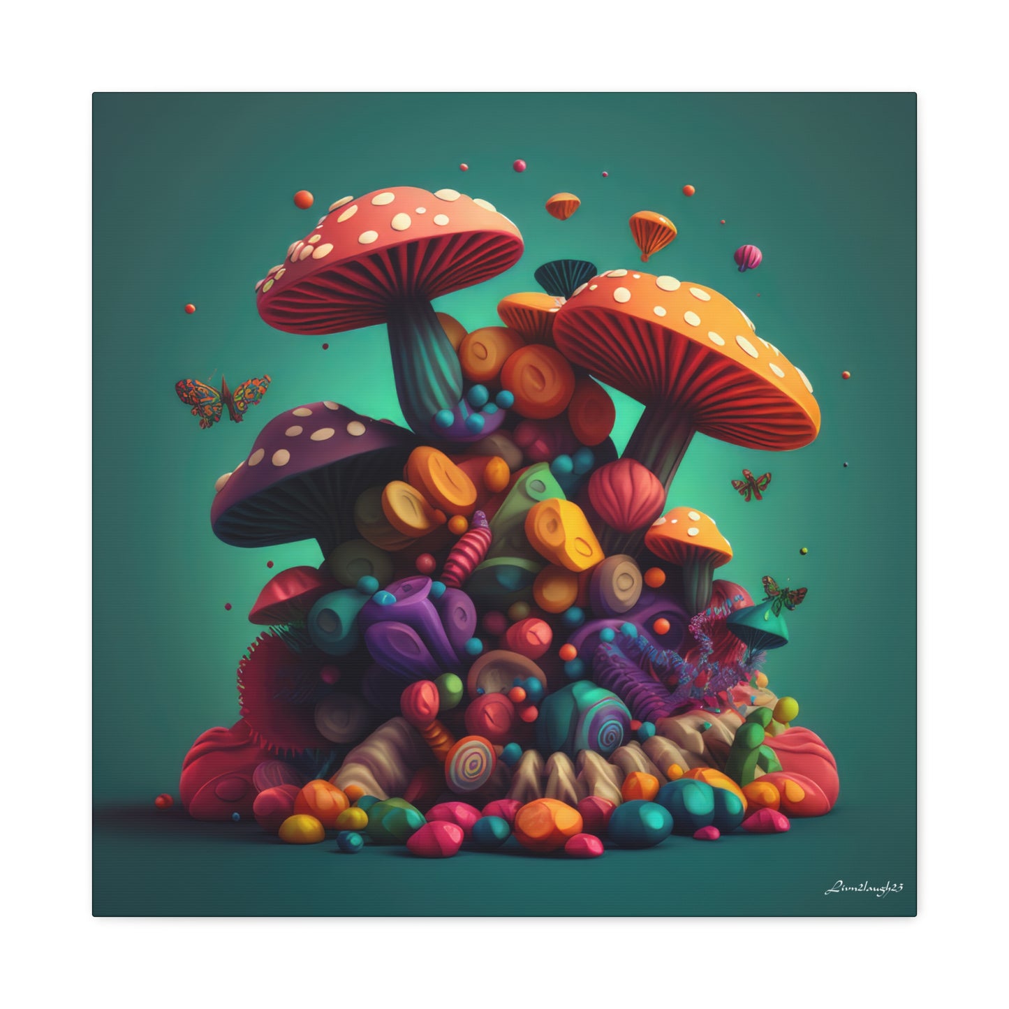 Beautiful Mushroom Luminating Colorful Bliss7 Canvas Gallery Wraps