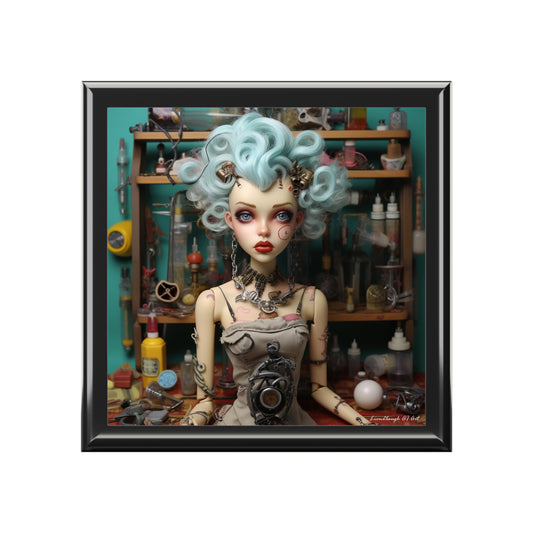 Love My Giszmos Blue Hair Black Background Jewelry Box