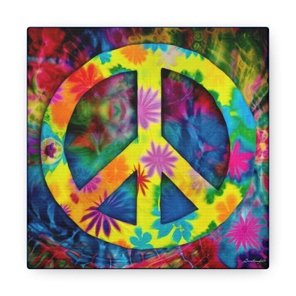 Coolio Tie Dye Hippie Peace Sign 3 Canvas Gallery Wraps