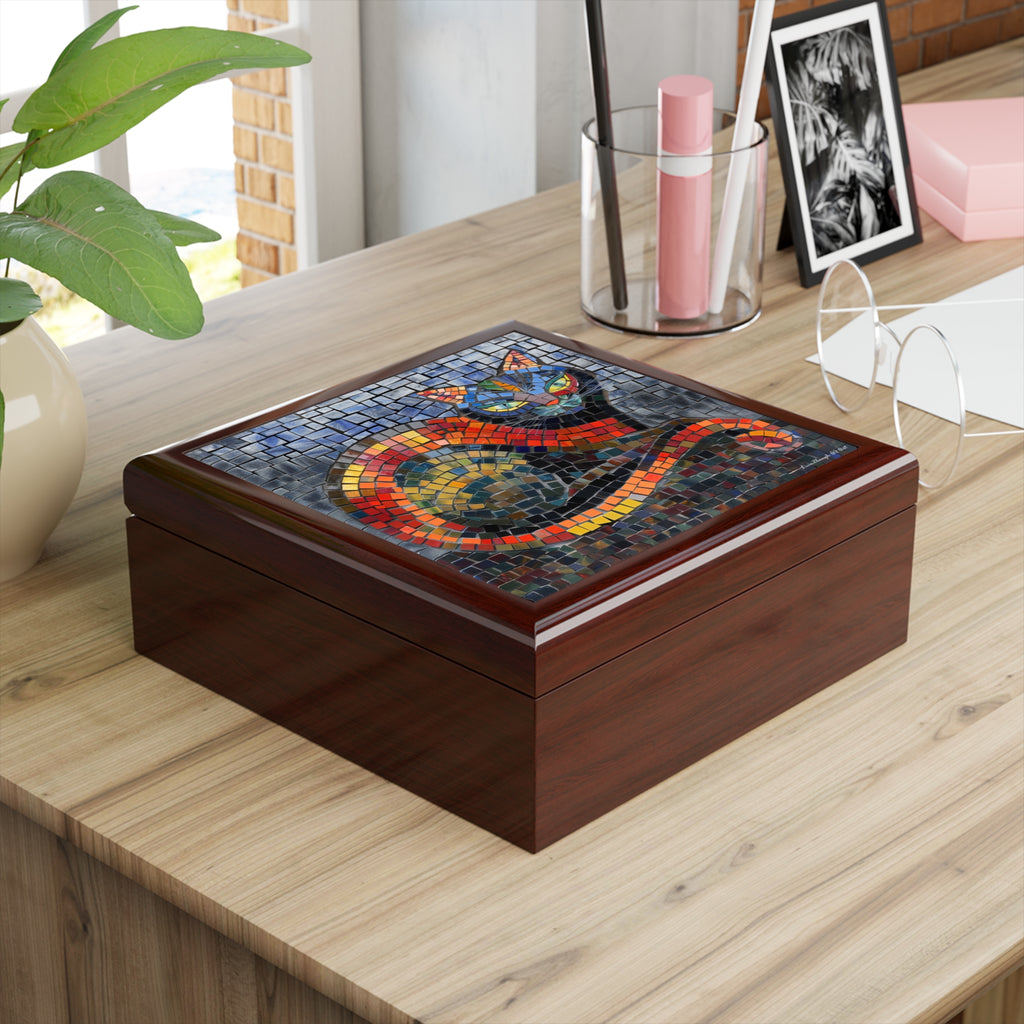 Mystic Shadows: The Enigmatic Cat, Jewelry- Stash- Collection Box