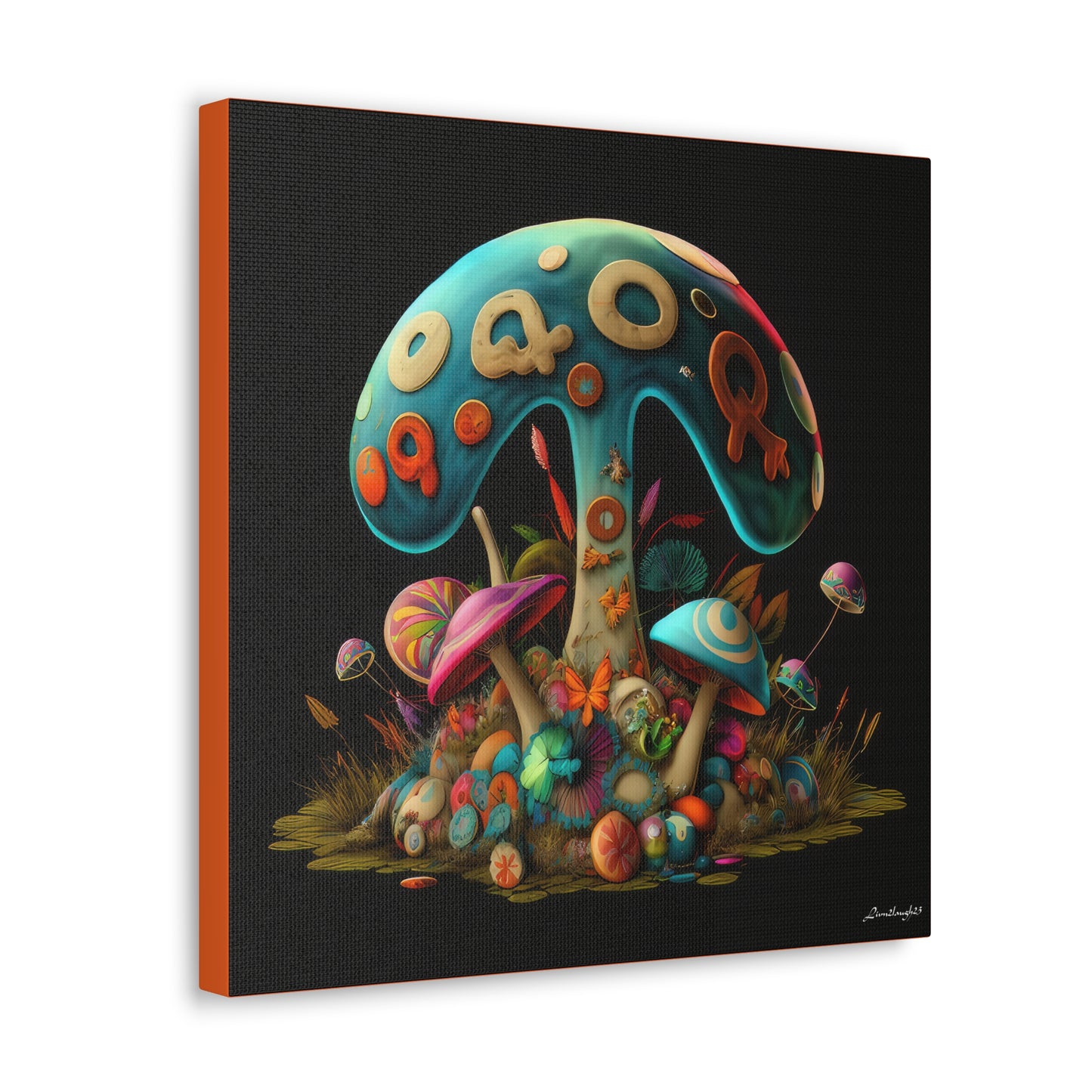 Beautiful Mushroom Colorful Uniquely Detailed Canvas Gallery Wraps