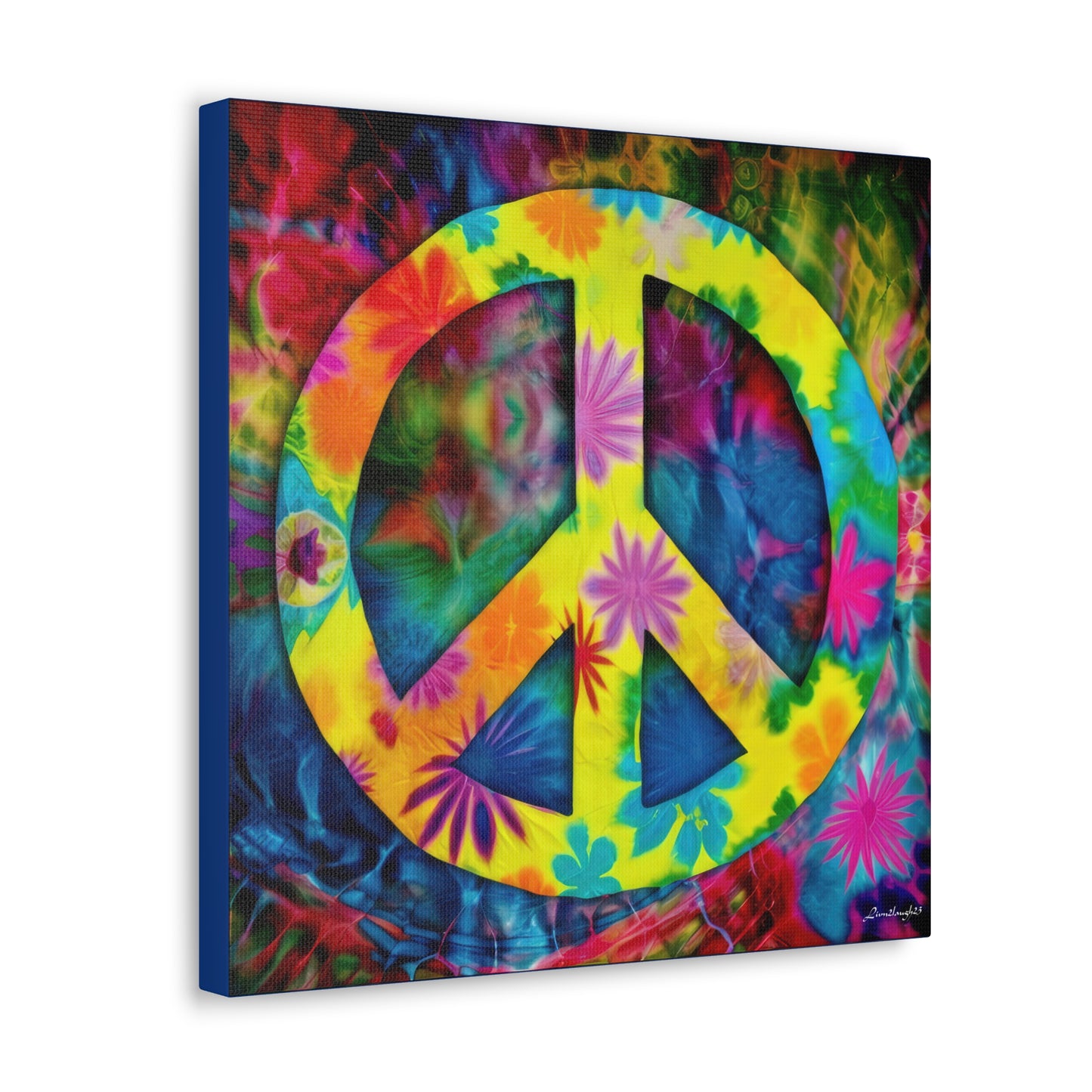 Coolio Tie Dye Hippie Peace Sign 3 Canvas Gallery Wraps