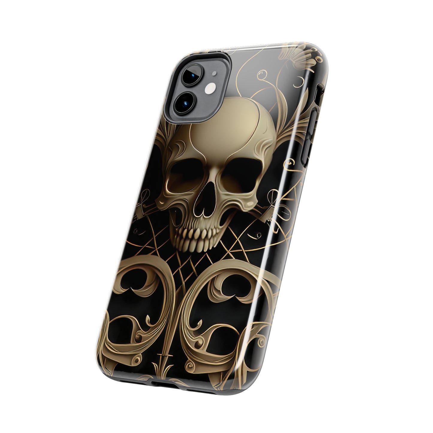 Metallic Chrome Skulls and classic Designed 1 Tough Phone Cases