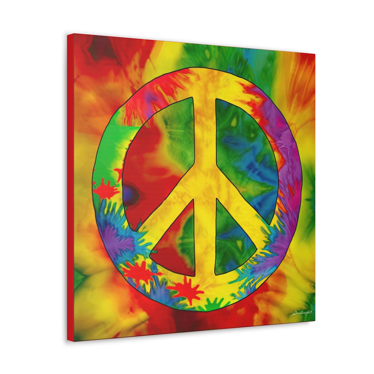 Coolio Tie Dye Hippie Peace Sign 2 Canvas Gallery Wraps