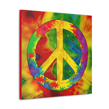 Coolio Tie Dye Hippie Peace Sign 2 Canvas Gallery Wraps