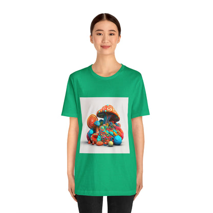 Hippie Mushroom Color Candy Style Design Style 1Unisex Jersey Short Sleeve Tee