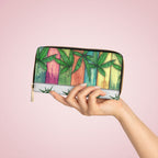 Beautiful Multicolored Pink Purple Blue 420 Weed Marijuana Leaf Zipper Wallet