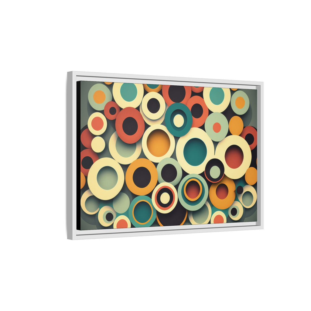 Gathered Circles, Matte Canvas, Framed (Multi-color)