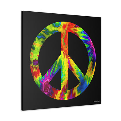 Coolio Tie Dye Hippie Peace Sign 6 Canvas Gallery Wraps