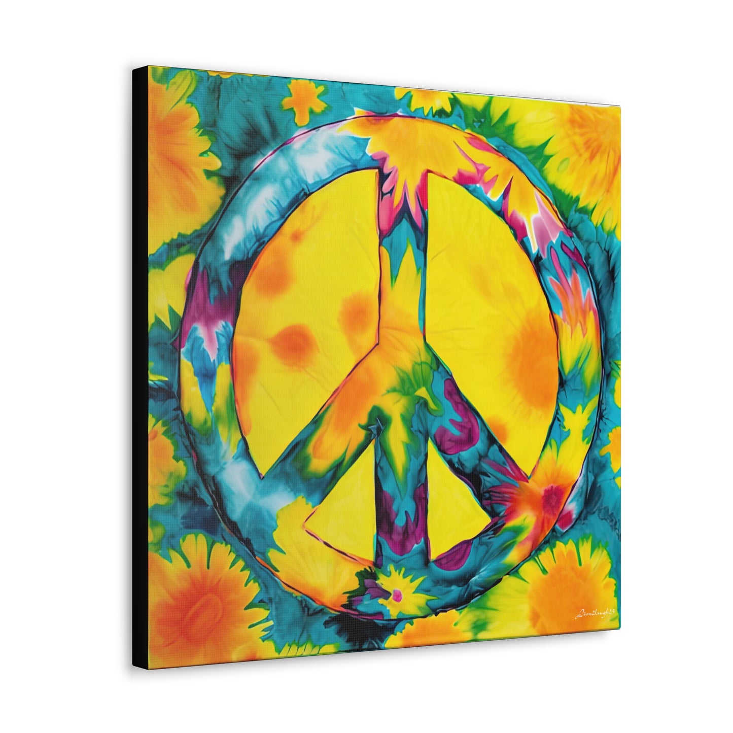 Coolio Tie Dye Hippie Peace Sign 10 Canvas Gallery Wraps