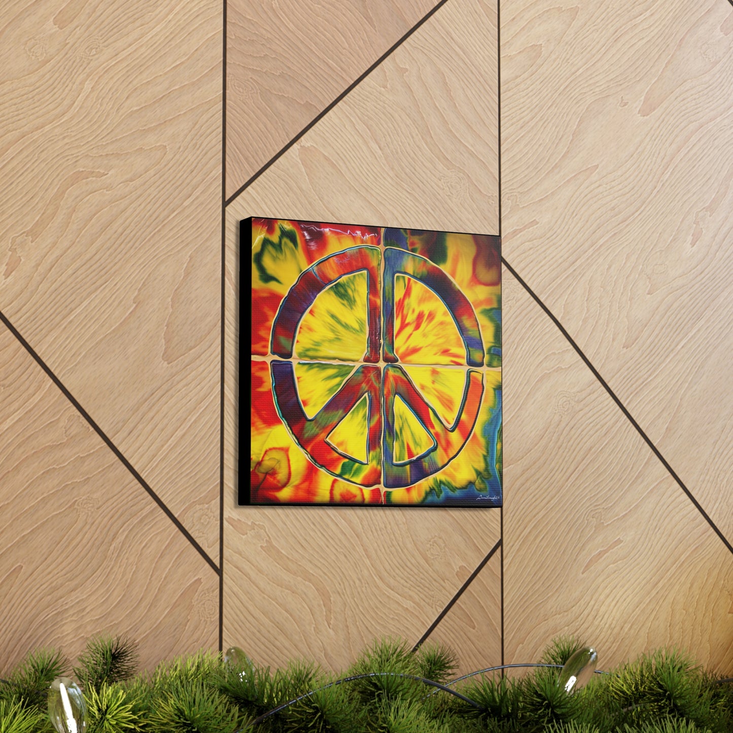 Coolio Tie Dye Hippie Peace Sign Canvas Gallery Wraps