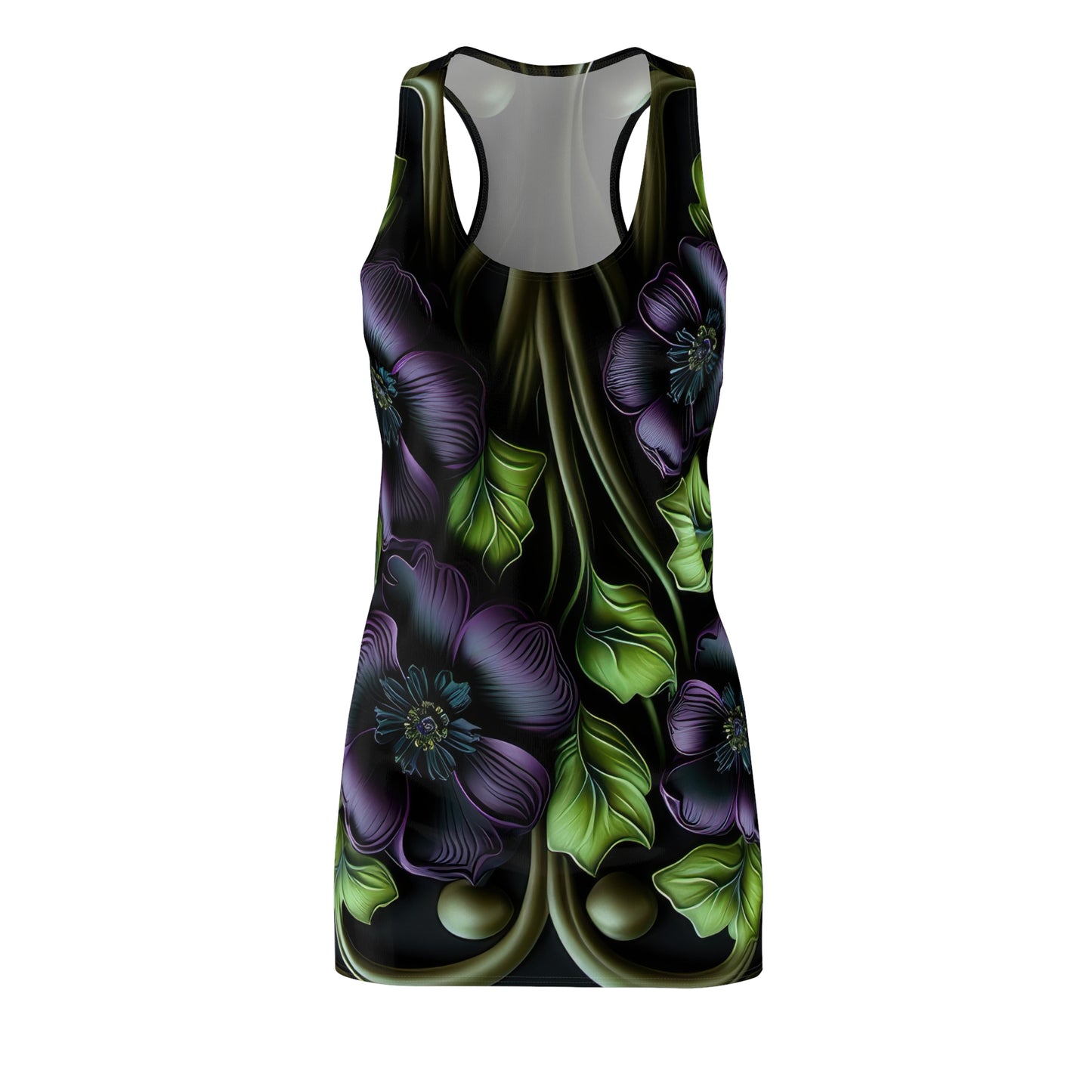 Gothic Bold & Beautiful flower floral Style 4 A, Women's Cut & Sew Racerback Dress (AOP)