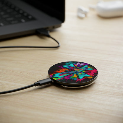 Bold And Beautiful Tie Dye Cross Style 1 Magnetic Induction Charger