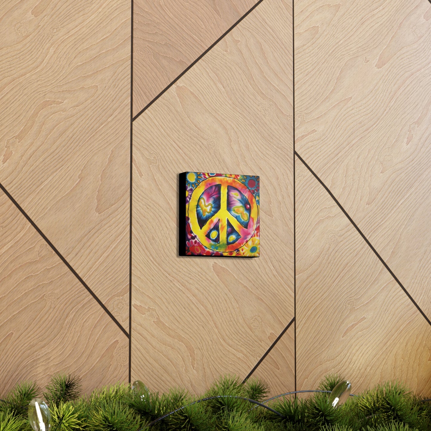 Coolio Tie Dye Hippie Peace Sign 7 Canvas Gallery Wraps