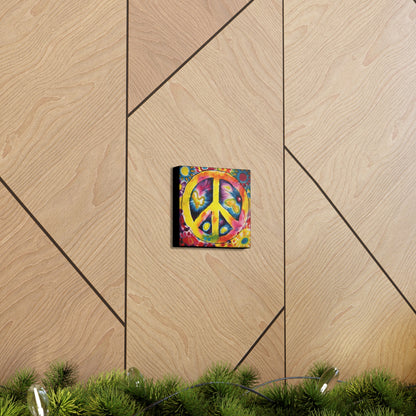 Coolio Tie Dye Hippie Peace Sign 7 Canvas Gallery Wraps