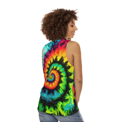 Bold And Beautiful Tie Dye Style Three Unisex Tank Top (AOP)