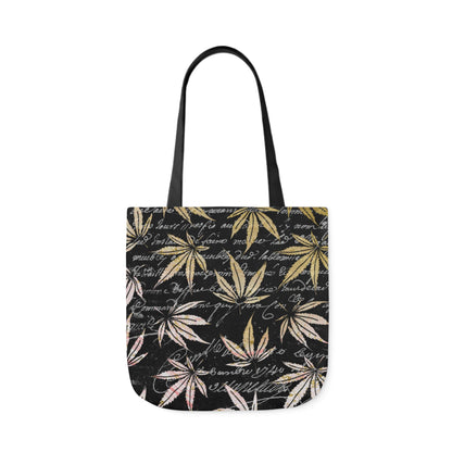 Gold And Black 420 Weed Marijuana Leaf Polyester Canvas Tote Bag (AOP)