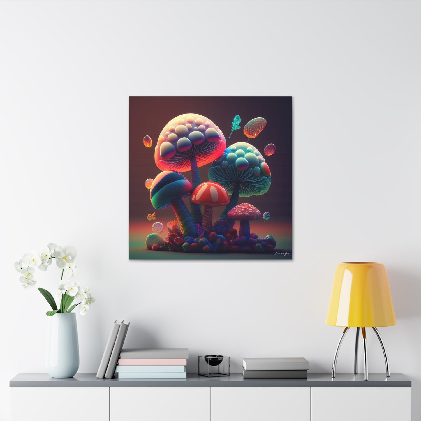 Beautiful Mushroom Luminating Colorful Bliss 5 Canvas Gallery Wraps