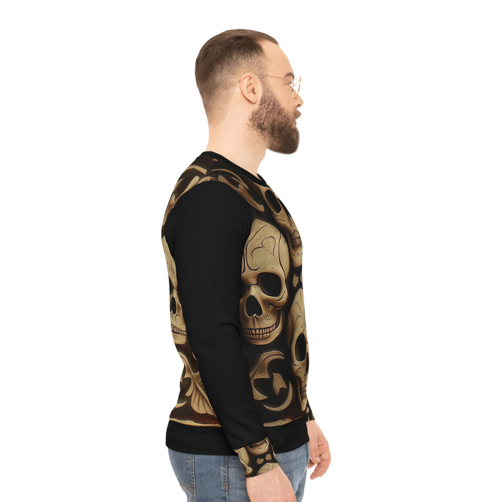 Metallic Chrome Skulls and classic Designed Background Style 16 Lightweight Sweatshirt (AOP)