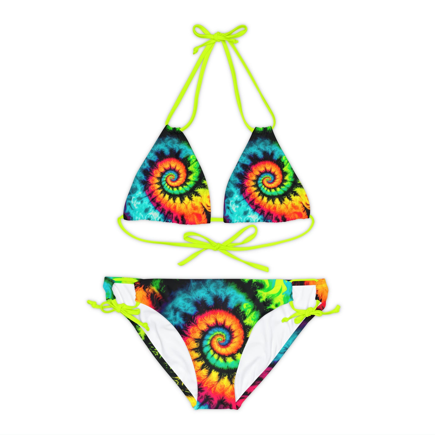 Bold And Beautiful Tie Dye Style One A, Four Strappy Bikini Set (AOP)