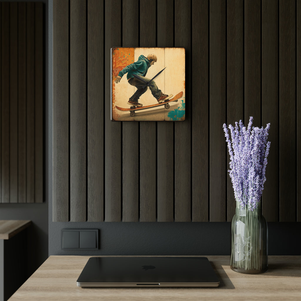 Skateboarding Anytime Style 1 Wall Clock