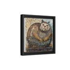 "Serene Mosaic Cat", Framed Mosaic Cat Art Print — Colorful Modern Wall Canvas