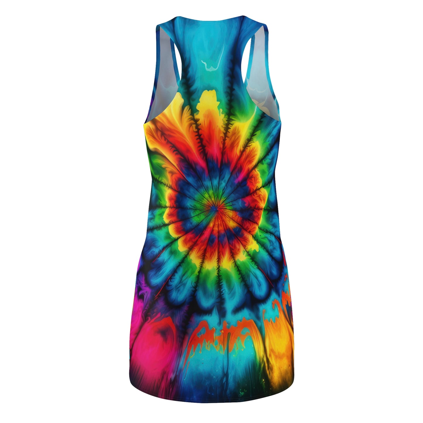 Bold And Beautiful Tie Dye Style Two Women's Cut & Sew Racerback Dress (AOP)