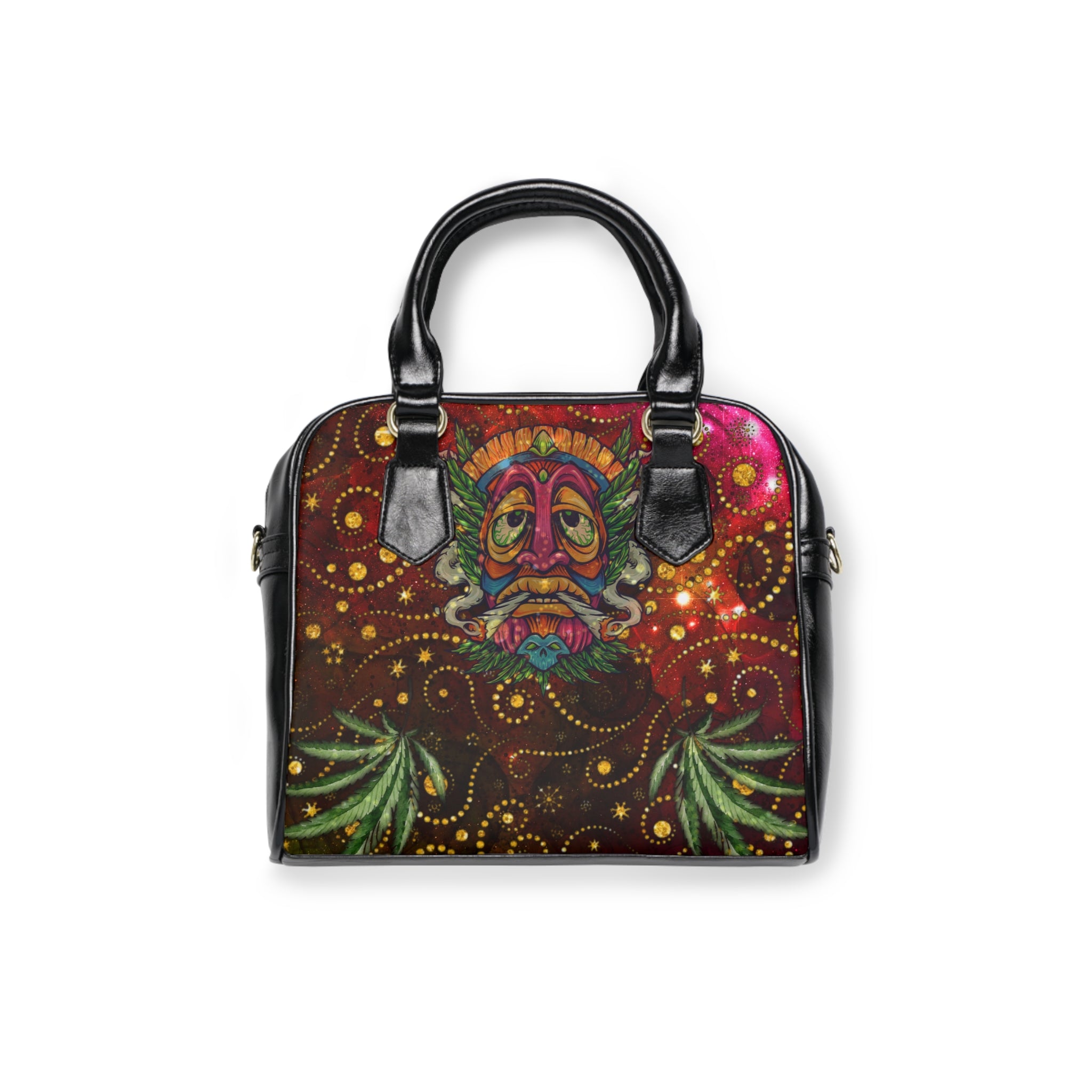 Groovy Island Man Smoking With Marijuana Pot Weed 420 Hands Shoulder Handbag