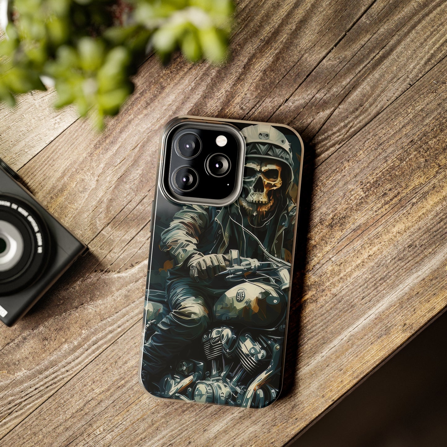 Skull Motorcycle Rider, Ready to Tear Up Road On Beautiful Bike Tough Phone Cases