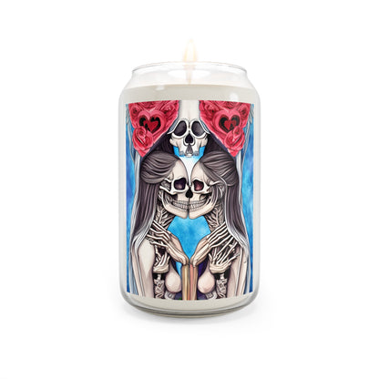 Love Shows No Time Boundaries Skulls,  Loewenkind Creations Scented Candle, 13.75oz